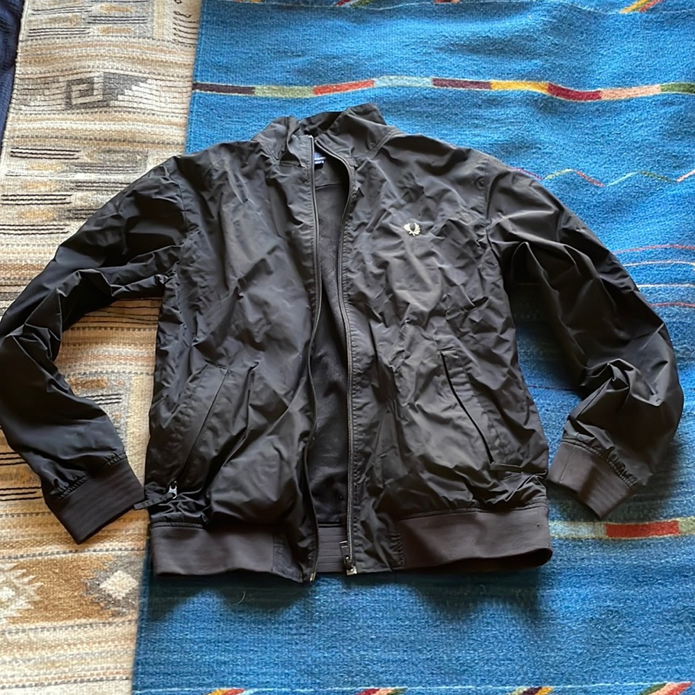 Black Fred Perry Nylon Zip Up Jacket Small